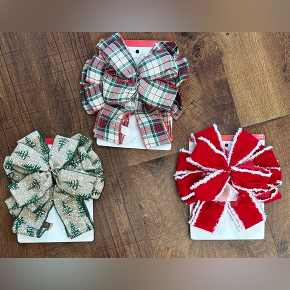 NWT bundle Christmas Xmas tree topper bows 3 total - Picture 1 of 6